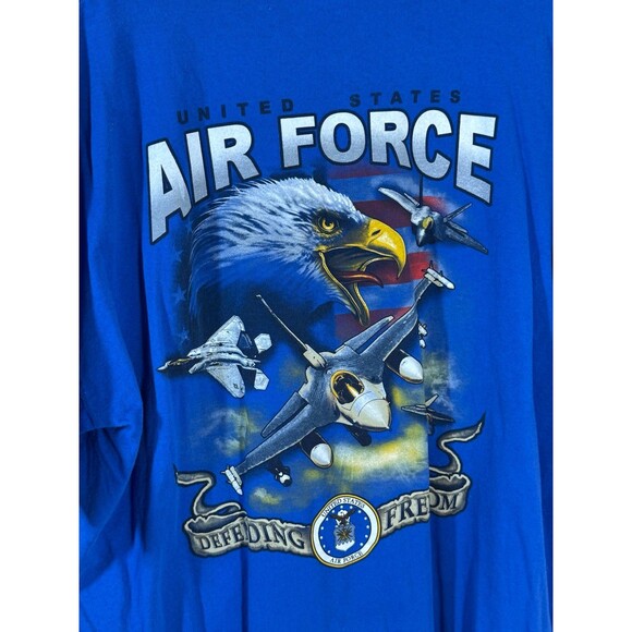 Vintage USAF United States Air Force Defending Freedom Bayside Shirt XXL USA - Picture 9 of 10